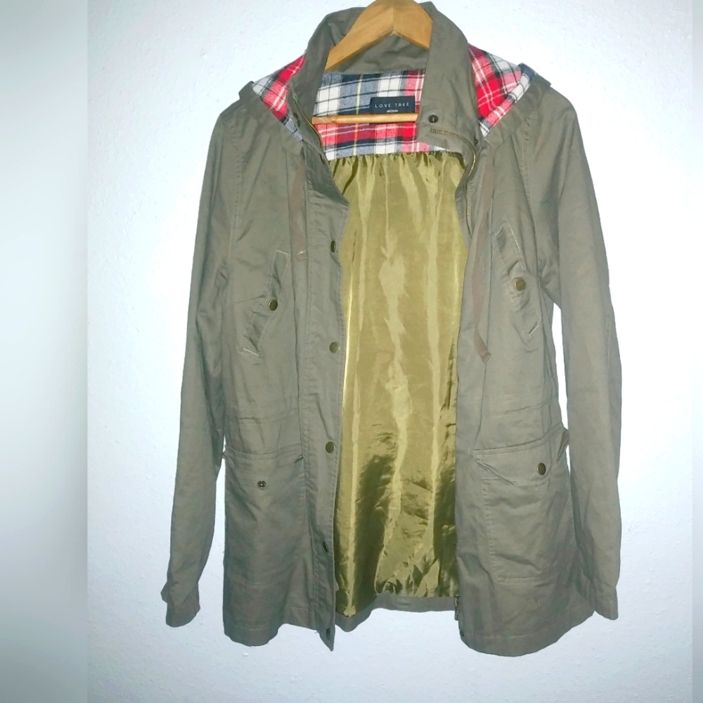 Love Tree M Hoodie Cargo London Trench Safari Army Military Jacket Gorpcore
